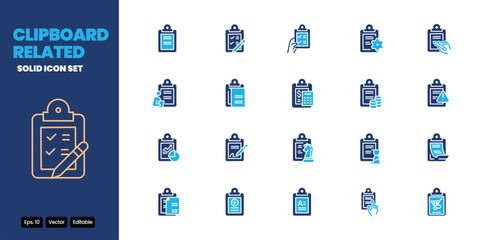 clipboard related colored icon vector design good for web and mobile app