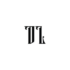 DL monogram logo design letter text name symbol monochrome logotype alphabet character simple logo