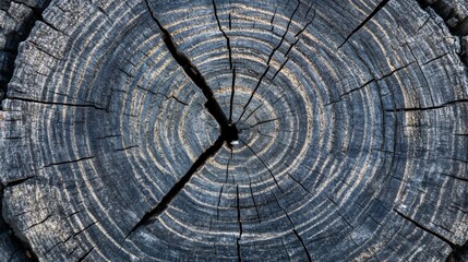 Fototapeta premium Old wooden texture of a tree cross-section with natural rings and patterns