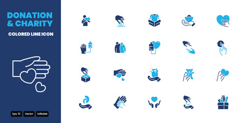 donation and charity related colored icon vector design good for web and mobile app