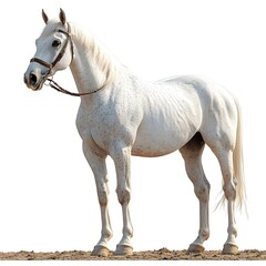 Perfect White Horse Isolated on Transparent Background