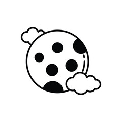 Obraz premium Full Moon vector icon stock illustration