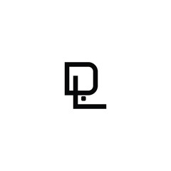 DL monogram logo design letter text name symbol monochrome logotype alphabet character simple logo