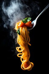 spaghetti with tomato and basil