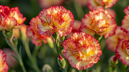 A close up shot of pink peony flowers on a blurred background ,Beautiful pink carnation flowers isolated on black background