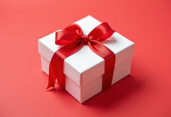 Fototapeta premium red gift box with ribbon