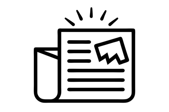 recommend clip art: Newspaper icon | isolated vector silhouette illustration on white background