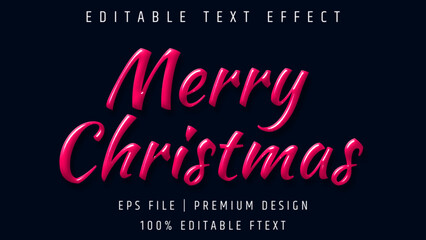 Editable text effect Merry Christmas text style