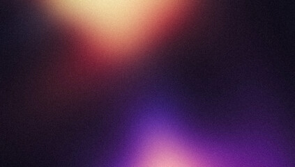 Dark orange purple blue abstract grainy color flow background, glowing vibrant color gradient shape, noise texture poster header banner cover design
