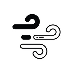 Wind Gust vector icon stock illustration