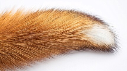 A luxurious tail showcased on a light backdrop, emphasizing its exquisite texture and softness, ideal for nature admirers.