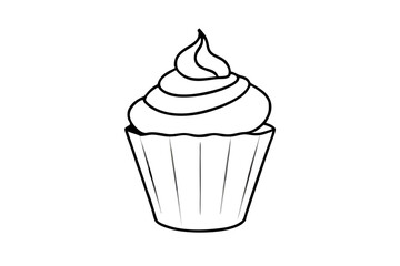 Cupcake with Frosting silhouette | isolated vector silhouette illustration on white background