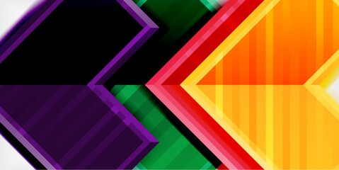 Arrow symbols created with 3d effects and line texture geometric abstract background