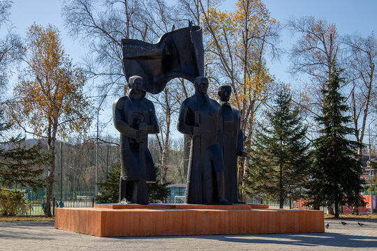 Artyom, Primorsky Krai, Russia - October 20, 2024: Memorial to soldiers who died during the Second World War (Great Patriotic War), in Artem (Artyom). 