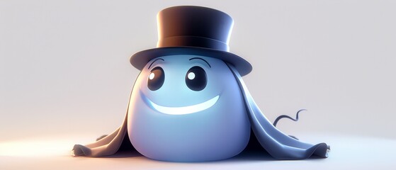 Fototapeta premium A playful character in a top hat exploring the whimsical world of animated illustrations and their impact on modern art and design