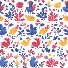 Colorful Polish Folk Pattern Design