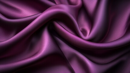 Texture of silk fabric with waves, purple color.