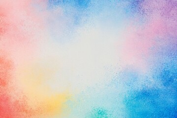 Abstract pastel watercolor background with vibrant colors and grainy texture, empty space in the center for design.