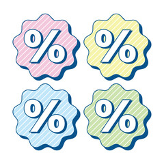 Label percent illustration with soft color, 