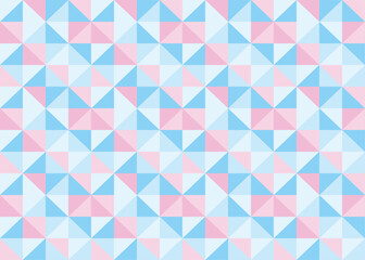 幾何学模様のモザイクイラスト　ピンク　水色