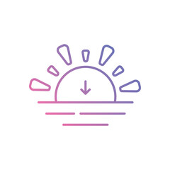 Sunset vector icon stock illustration
