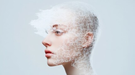 Futuristic digital face