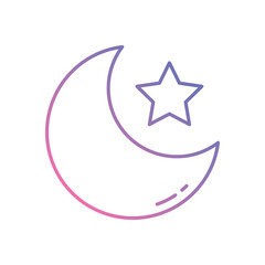 Crescent Moon vector icon stock illustration