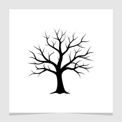 Bare Tree Silhouette Illustration Symbol Element Vector