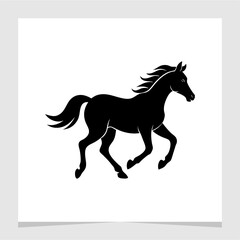 Horse Running Silhouette Illustration Symbol Element Vector