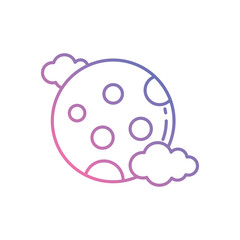 Full Moon vector icon stock illustration
