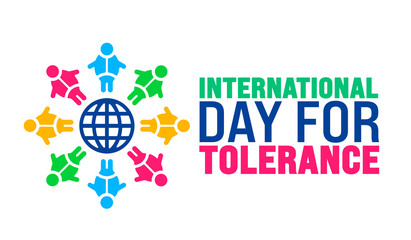 Obraz premium International Day for Tolerance background or banner design template is observed every year in November. Holiday concept. Template for card, poster, placard, template.