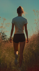 Woman Walks through Meadows