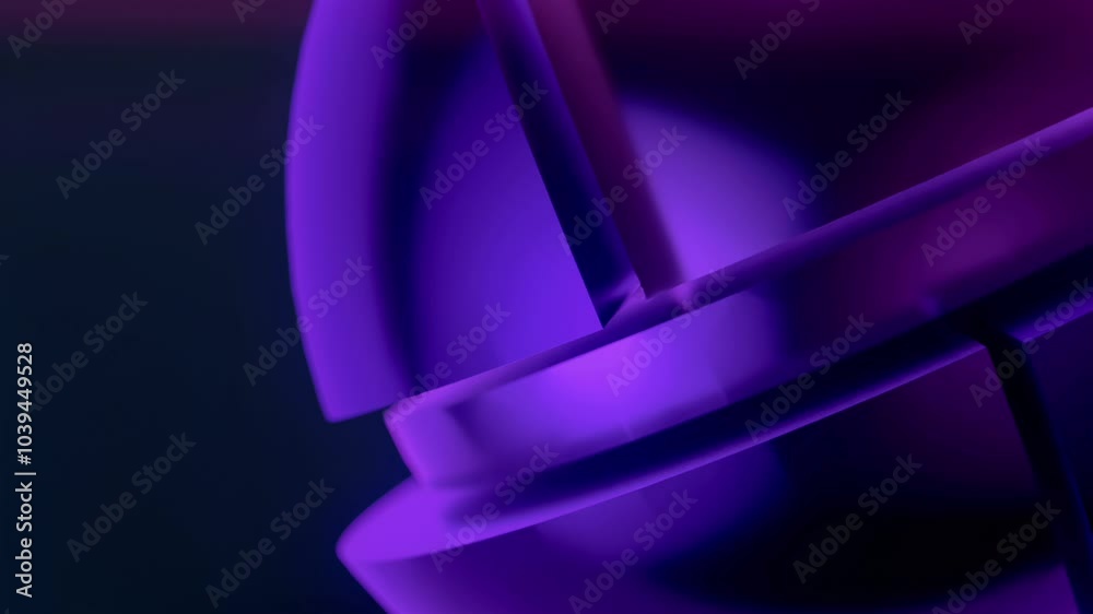 Fototapete Three-dimensional digital animation of a shiny dark sphere composed of moving segments. 3d rendering. 4K, Ultra HD resolution