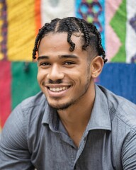 smiling black man with a lively, expressive face.