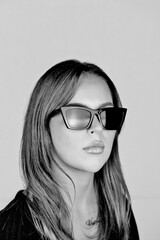 portrait photo of a young european woman with long hair