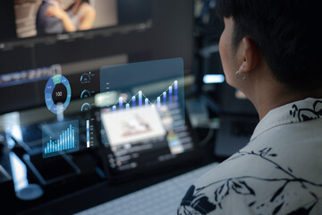 DevOps software development and IT operations programer development concept with dev and ops icon...