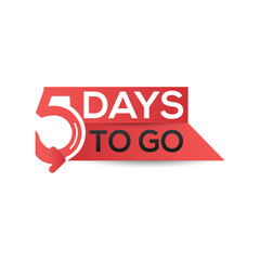 5 days to go countdown timer vector illustration