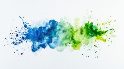 Naklejka premium Colorful Watercolor Splash in Blue and Green Tones