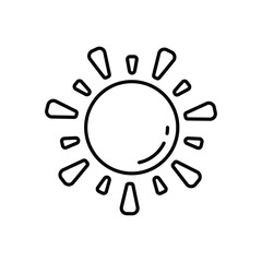 Sun vector icon stock illustration