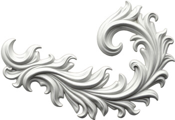 Fototapeta premium White ornament isolated on transparent background