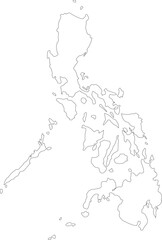 Outline Map of Philippines Vector Illustration