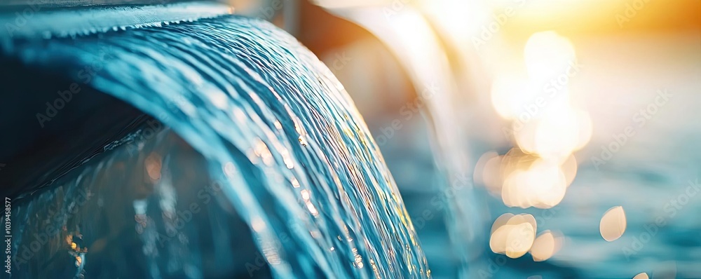 Poster close-up of flowing water creating ripples in serene natural light.
