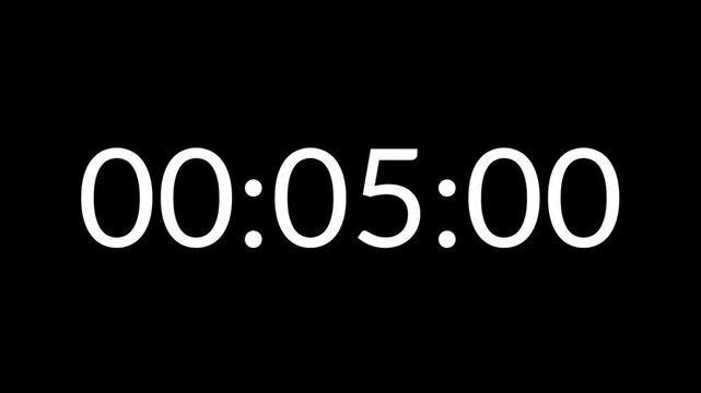55 seconds stopwatch on black background