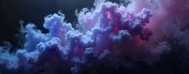 Colorful clouds in dramatic night sky
