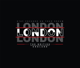 London united kingdom illustration graphic, typography design for brand t shirt and apparel