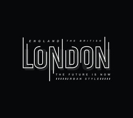 London united kingdom illustration graphic, typography design for brand t shirt and apparel