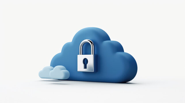 cloud icon featuring padlock symbolizes data security and protection in digital realm. This conveys sense of safety and reliability in cloud storage solutions