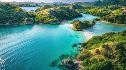 Aerial View of Secluded Turquoise Cove