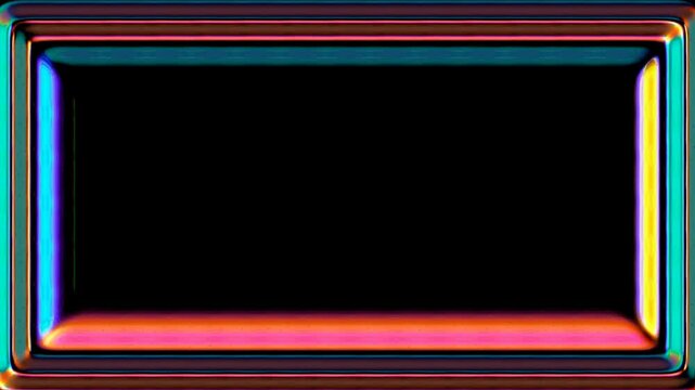 Glowing Neon Cube and Laser Line Frame: Abstract Square Animation Background