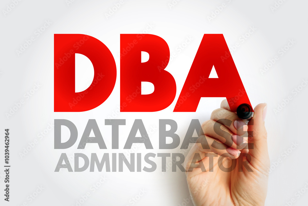 Poster dba database administrator - information technician responsible for directing or performing all acti